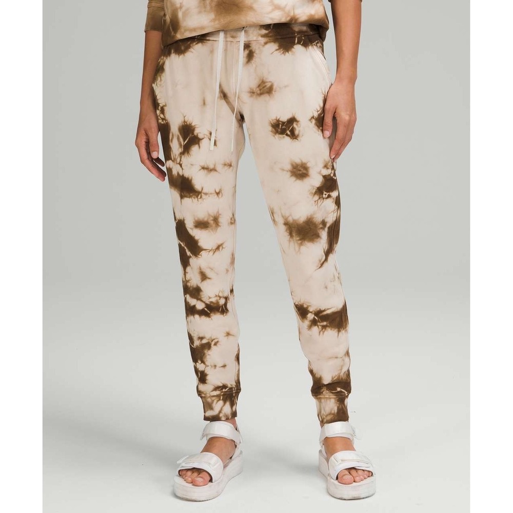 Lululemon Warm Down Jogger Women's 6 Earth Dye Sand Tie Dye Yoga Workout Cotton